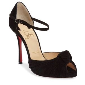 Christian Louboutin Marchavekel Black suede heels RETAIL 995